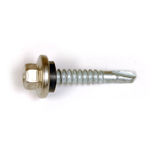 Screw for attaching brush seal. For all door models. Fasten brush seal with approximately one screw per foot. Self drilling with washer head, 5/16 inch driver.