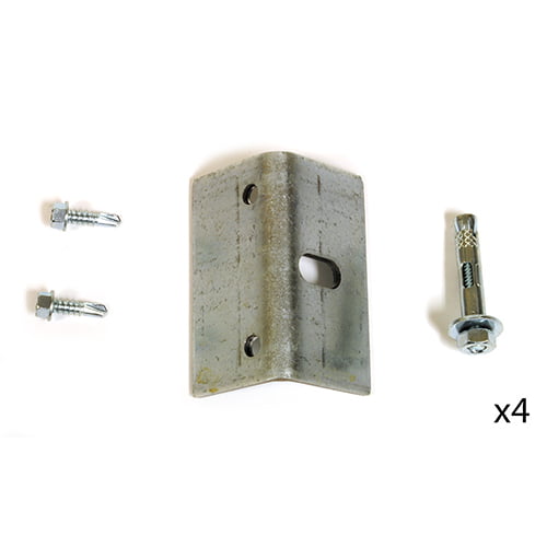 Kit includes four masonry clips, four anchors, and eight screws.
